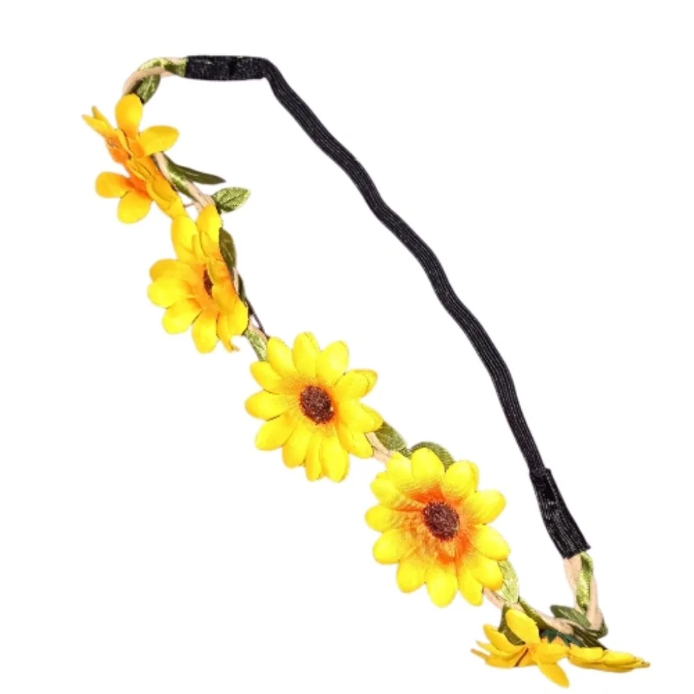 4/$15 Hair Boho Wedding Sunflower Headband for Women Handmade Hair Boho Wedding